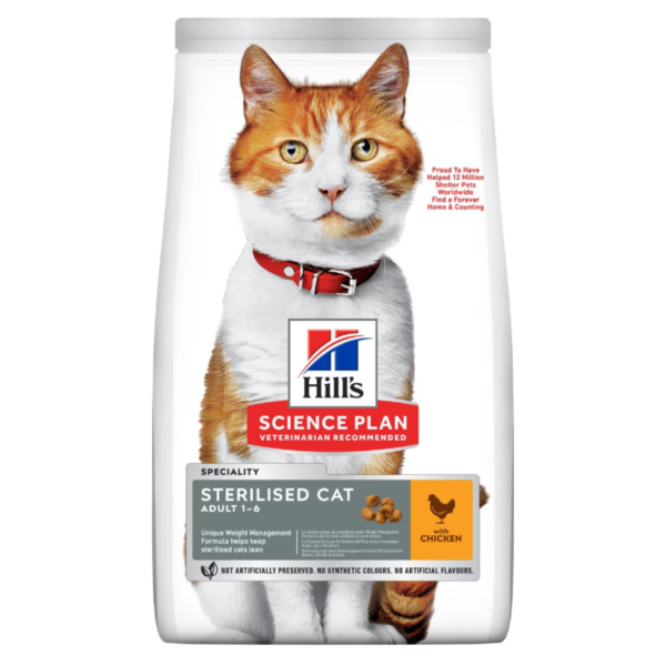 HILL’S SCIENCE PLAN Croquettes pour Chat Adulte Stérilisé (1-6) – au Poulet 1.5kg