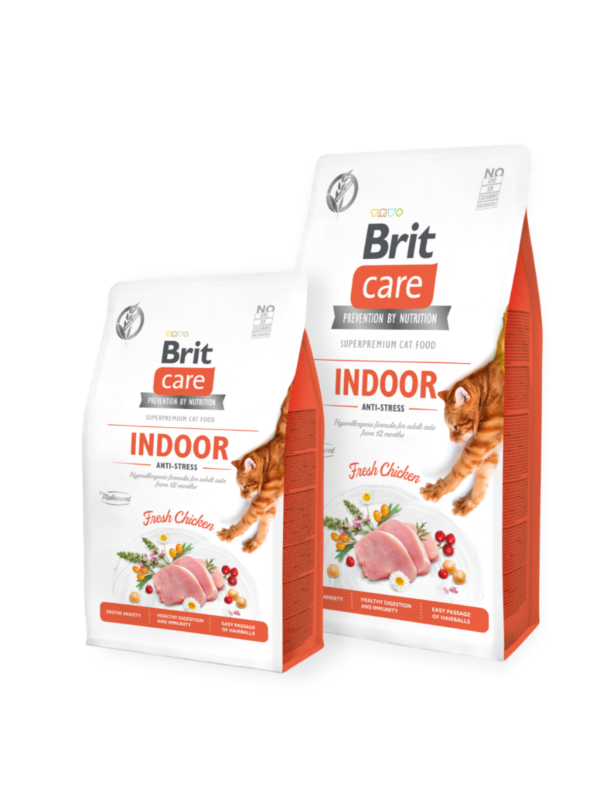 Brit Care  indoor croquettes Sans céréales anti-stress pour chats adultes 1.5 kg