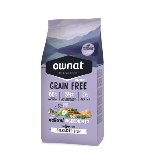 OWNAT GF Prime Stérilisé au pisson croquette  pour les chats adultes 1.5 kg