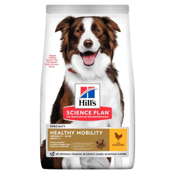 Hill’s Science Plan Healthy Mobility – Croquettes pour Chien Adulte (1+) – Moyenne Race – au Poulet