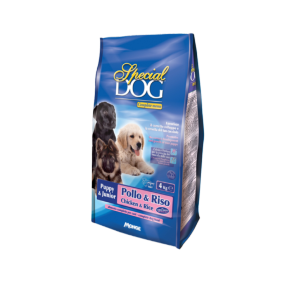 les croquettes Special Dog  Puppy & Junior – Poulet & Riz de Monge 1.5 kg