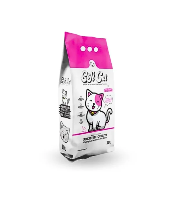 Litière pour chats parfumée au talc pour bébé soft cat 10l